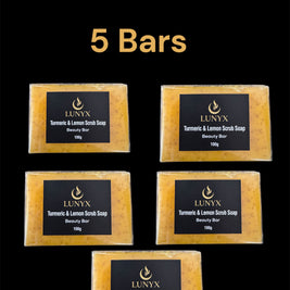 LUNYX Turmeric & Lemon Scrub Soap Beauty Bar 100g – Brightening & Exfoliating